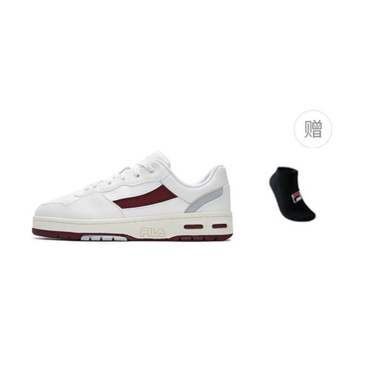 FILA Teratach Wear resistant And Lightweight Low top Skateboard Shoes Men's White Red F12M542228FBC