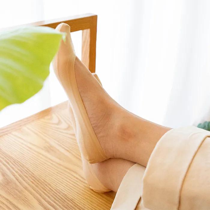[Free Laundry Bag] 5 Pairs of Seamless Footies for Comfortable, Non-Slip Fit