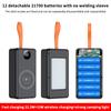 12*21700 Battery Holder 10W 22.5W Fast Charging 15W Wireless Charging Diy Power Case Dual Usb Type C Charge Box With Led Light