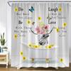 Bathroom Rules Animal Shower Curtains Sea Turtle Octopus Farm Cow Highland Cattle Sunflower Creative Bath Curtain Home Decor Set
