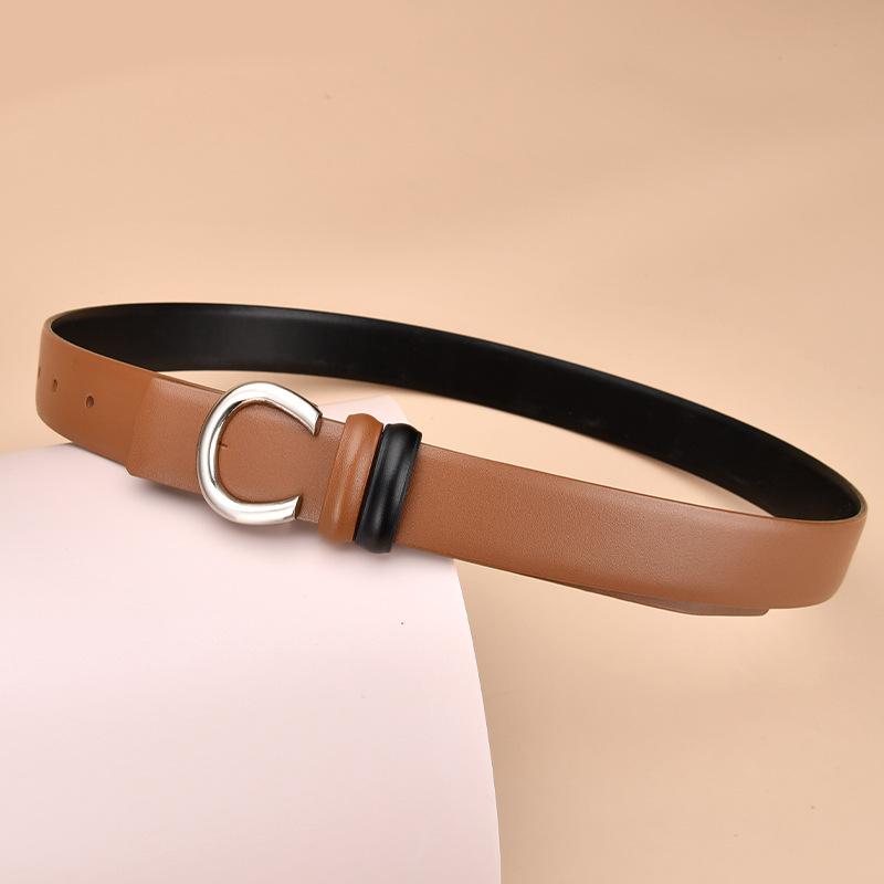 Vier Jahreszeiten Verfügbar Neuer Damenleder Gürtel Doppelseitig Verfügbar Kuhgürtel Damengürtel Handgefertigter Ledergürtel Hosengürtel