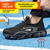 construction summer safety shoes for men lightweight Breathable mesh work shoes anti-slip anti-puncture steel toe work sneakers