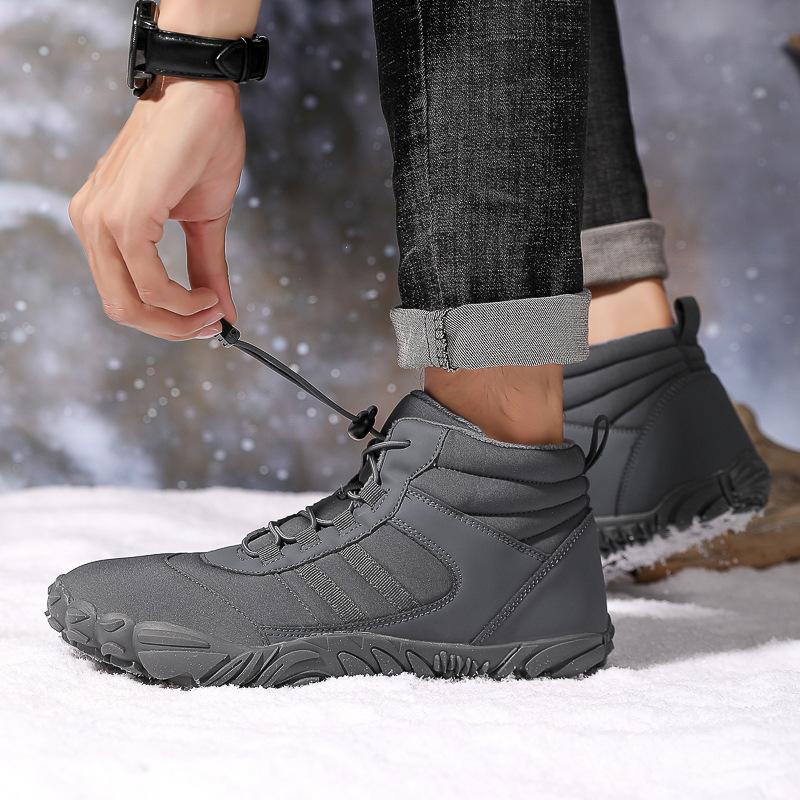 Fashion Couple Winter Boots Plush Warm Snow Boots Couple High-top Cotton Shoes Outdoor Non Slip Hiking Shoes Barefoot Shoes Fur Sneakers