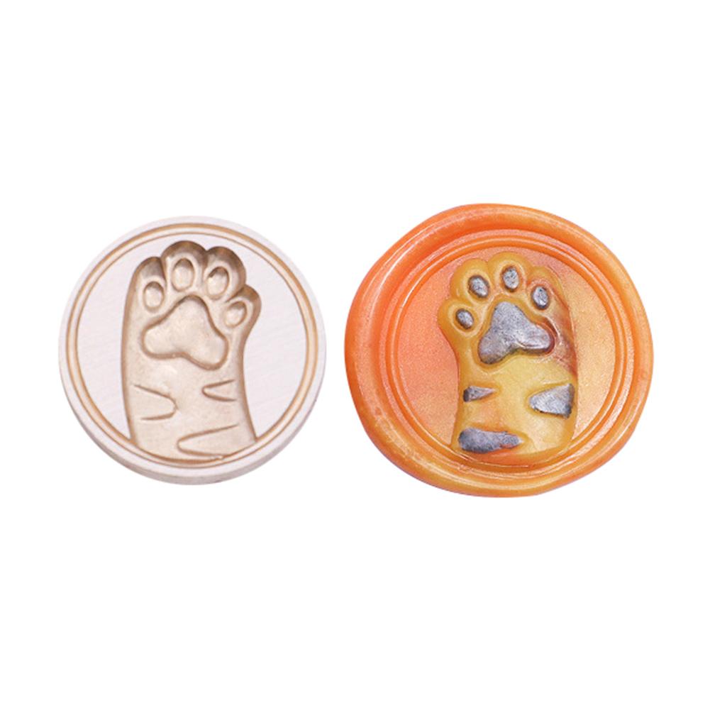Special-shaped Seals Head Retro 3D Embossed Stamp Heads DIY Gold-plated Brass Fire Paint Seal for Wedding Invitation