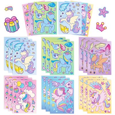 6 Fotos/Baotong Xiaoma Gesichtswechsel-Aufkleber Ein Gesicht Puzzle-Aufkleber Personalisierte und Kreative Regenbogen Xiaoma Aufkleber DIY