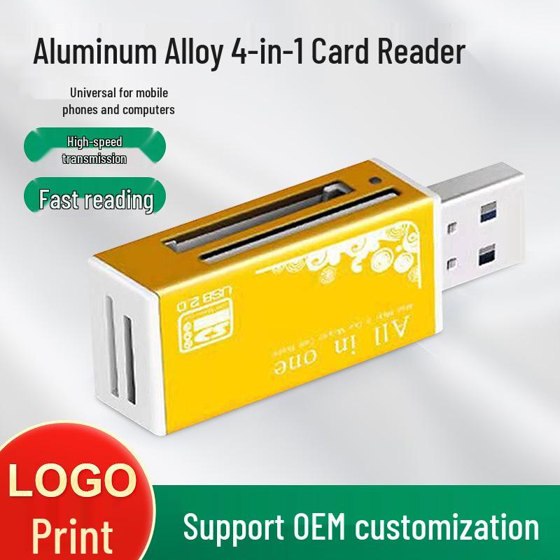 

638 Aluminum Alloy Multi-in-One USB 2.0 Card Reader розы красного