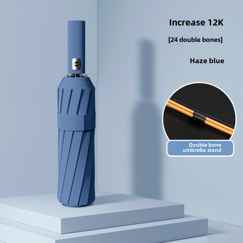 24-Rib Automatic Folding Women's UV Protection Sunshade Umbrella