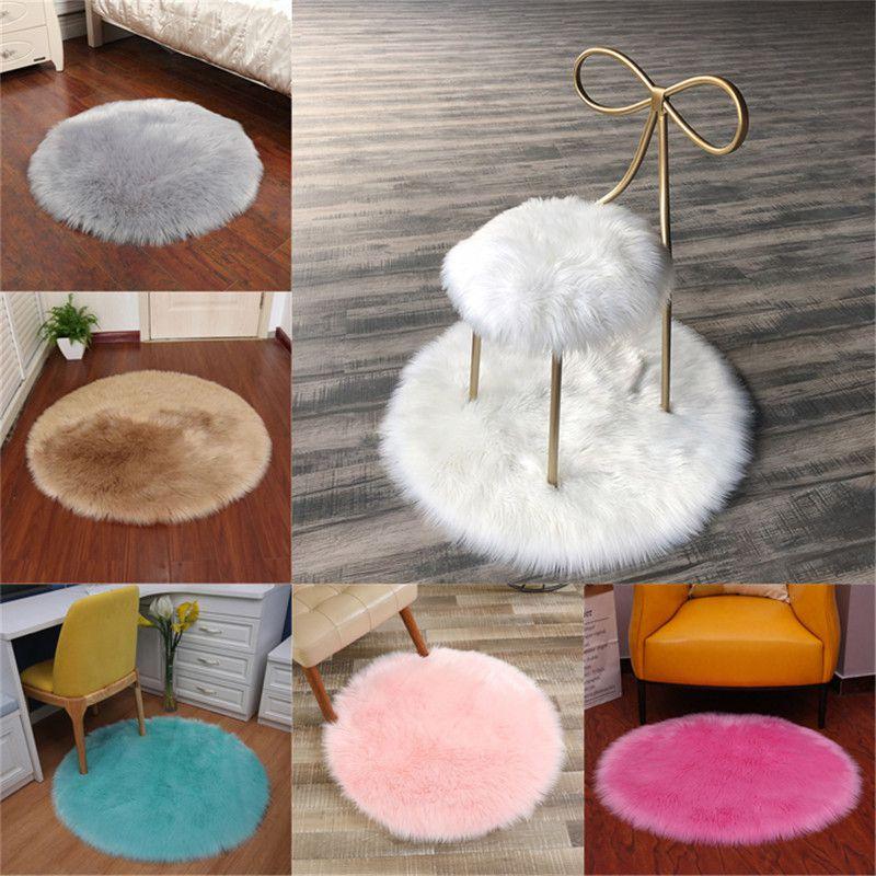406090cm Tree Christmas Skirt Round Fluffy Faux Fur Xmas Floor Mat Cover Decor
