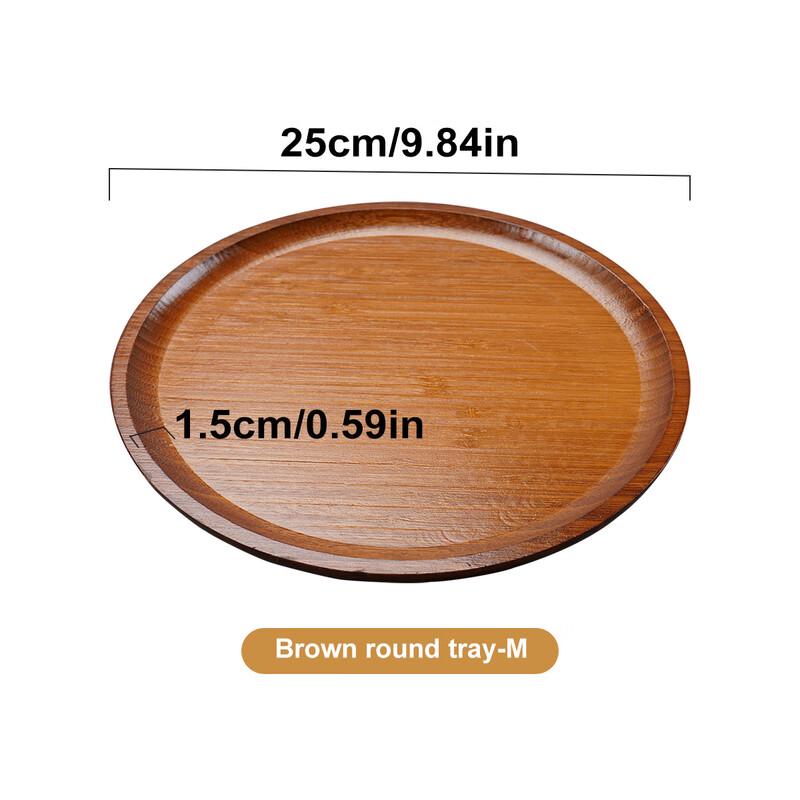 Walnut Bamboo Round Serving Tray