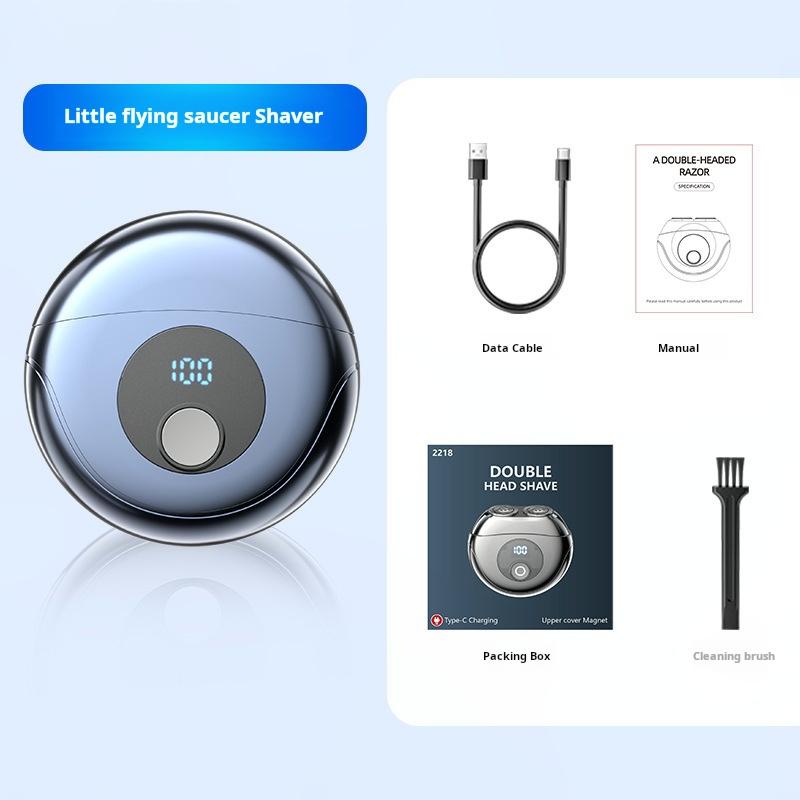 

Электрическая мини-летающая тарелка бритва для дома и автомобиля портативная мужская бритва дорожный нож для бороды синий
