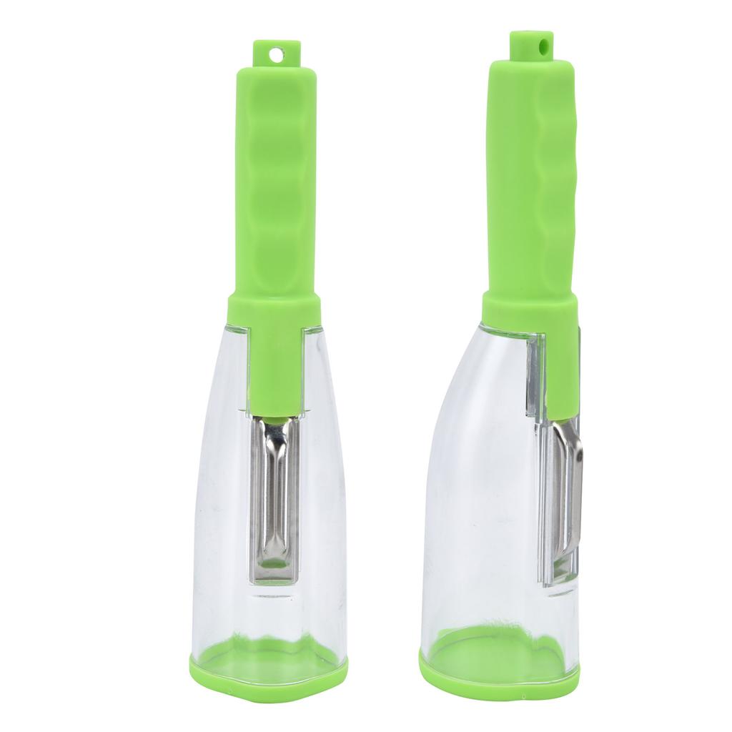 Oppbevaringsskreller Husholdnings Fruktskreller med Oppbevaringsboks Grønnsaksskrellingsverktøy for Hjemmekjøkken