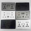 18W Type-C Plug Quick Charging Universal 5-pin Dual Power Socket,UK Standard 13A Wall Socket with DC 5V 3.1A Type-c USB Charger