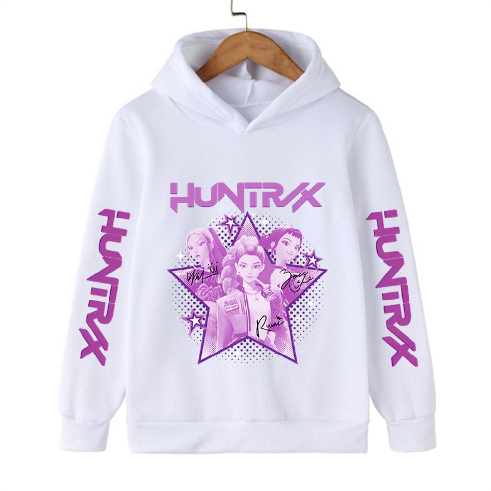 Korean-style Kids Fashion Hoodie Kpop Demon Hunter Fleece Sweatshirt Cute Harajuku-style Girls Fall/Winter Pullover