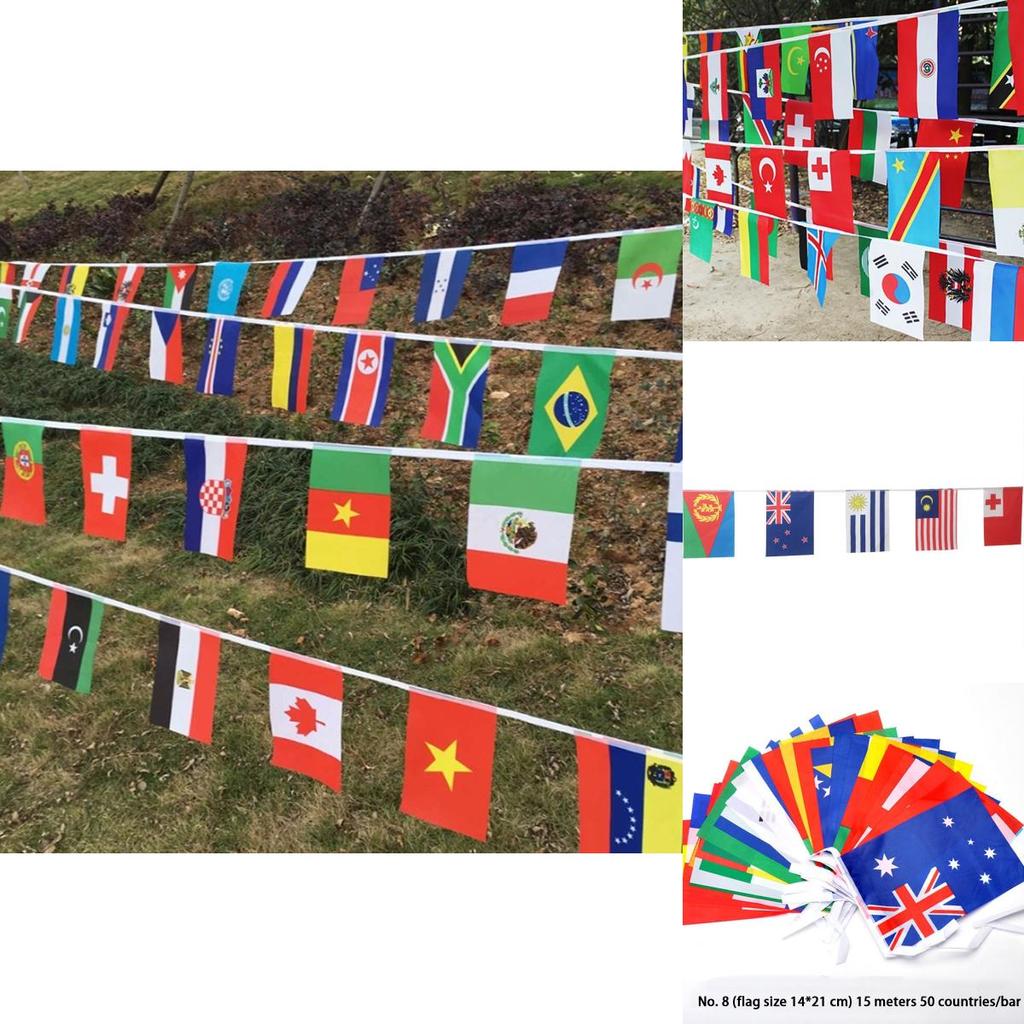 Multi-cultural Party Hanging Decor 50-100pcs Flags Of Different Assorted Countries