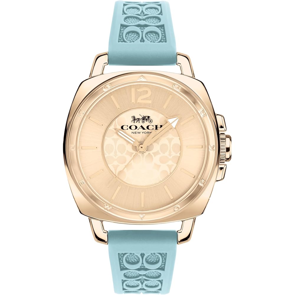 Coach Women s Boyfriend Watch Gold Dial Silicone Strap 14503979