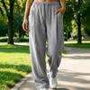 Women's High Waist Curved Wide Leg Pants Loose Flowy Casual Trousers for Daily Wear