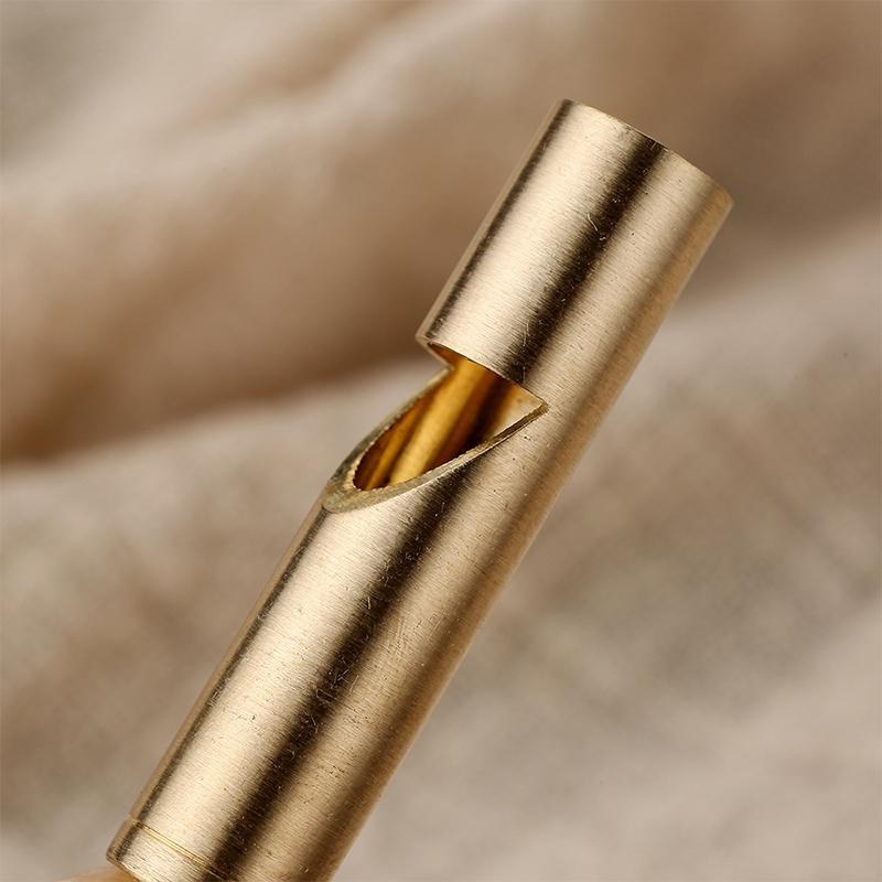 Mini Waterproof Pocket Tools Pure Brass Handmade Pendant Equipment Survival Edc Whistle Referee Whisle Keychain Brass Whistle