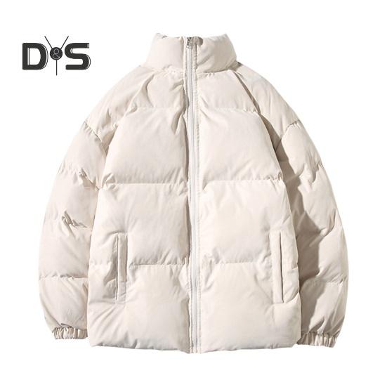 

Мужское хлопковое пальто с воротником-стойкой, длинным рукавом, однотонное, свободного кроя, с карманами, утолщенное, теплое, стеганое, верхняя одежда M бежевый