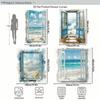 Scenic Ocean View Window Design Polyester Shower Curtain - Nautical Style Bathroom Decor, Stylish Bathtub Partition Curtain