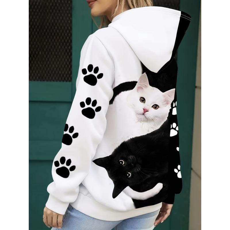 Dragonfly floral print hooded sweatshirt Print drawstring hoodie, casual long-sleeved shoulder-falling hoodie, women's clothing