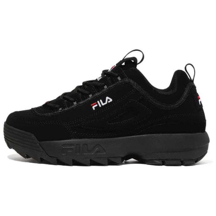 Fila Disruptor 2 1998 Cuero Sintético Resistente a la Abrasión Resistente a la Abrasión Zapatillas Casuales de Corte Bajo Unisex Todo Negro 1FM00864F_001