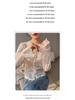 Women's Lace-Trimmed Long-Sleeve Shirt with Hollow-Out Collar - Elegant Spring/Autumn Top