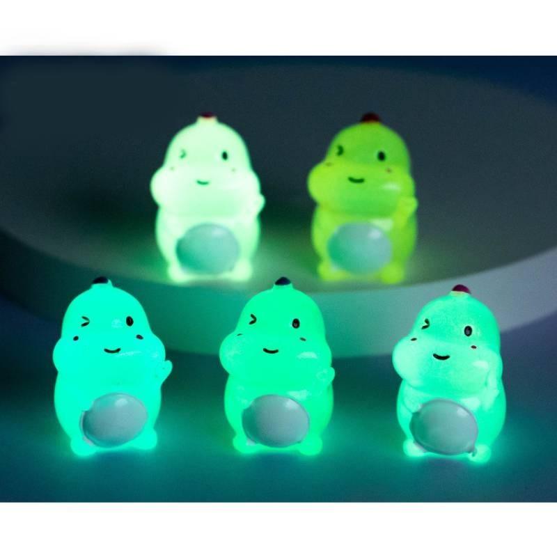 Glowing Colorful Dinosaur Figurines Cute Resin Garden Ornaments For Desktop Decoration