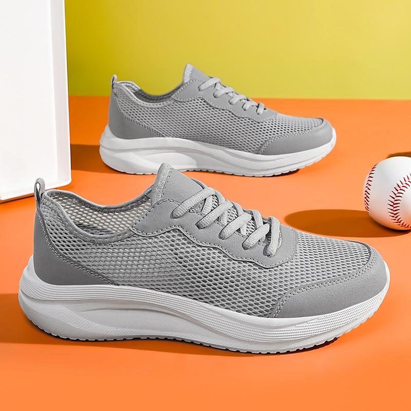 Large size new sports shoes men's running shoes breathable mesh platform shoes lightweight casual men's shoes travel shoes