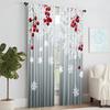 2Pcs Christmas Snowflake And Red Berry Print Polyester Material Window Curtains Rod Pocket Design For Easy Hanging Perfect For