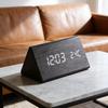 Voice-Activated Wooden Office Silent Multifunctional Digital Clock with Temperature Display and Student Alarm