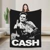 Johnny Cash at The Savoy London 1959 Plush Blanket Girls Boys  Flannel Throw Blanket For Bedroom Super Warm Bedspread Gift
