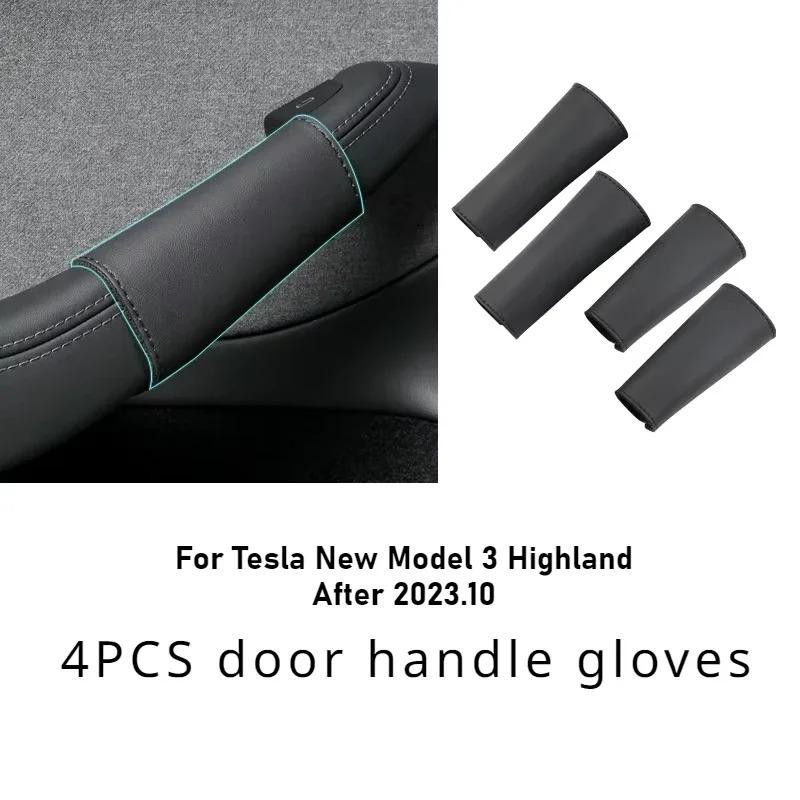 For Tesla Model Y Juniper/Model 3 Highland Door Handle Gloves Handle Protection Holster Leather Handlebar Grip Cover Accessories