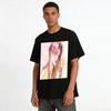 Cool Pink-haired Handsome Guy Print Loose Long-sleeve T-shirt Unisex Casual Anime Style Top Pure Cotton T-shirt