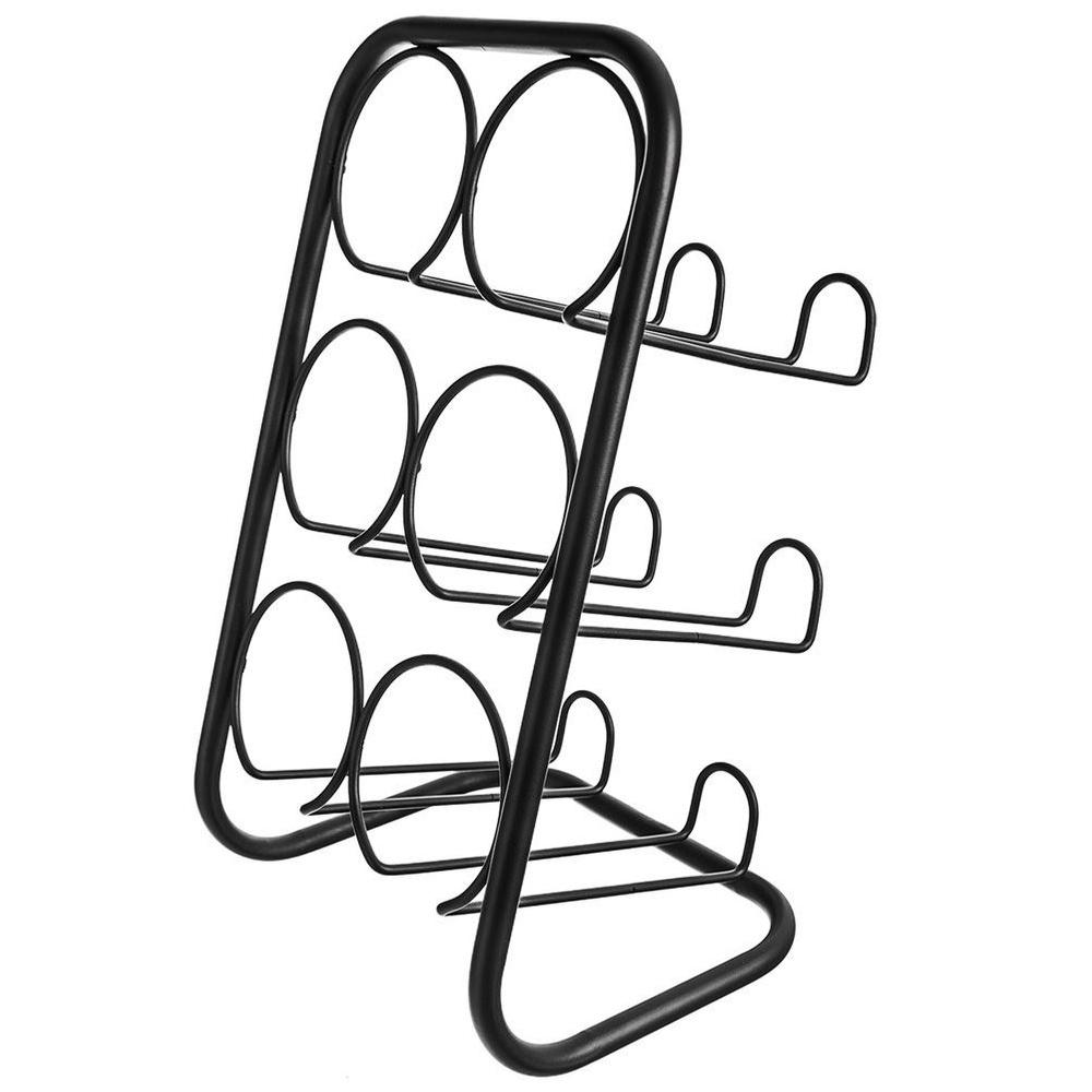 Black Metal Wine Rack for 6 Bottles 22.5x39 Cm