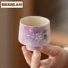 2pc/lot Hand-painted Hydrangea Purple Scales High Foot Teacup Tea Bowl Mug Tea-tasting Fragrance Cup Chazhan Master Cups 60ml