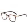 Retro Wood Grain Square Eyeglasses Frame For Men And Women With Blue Light Blocking In Classic Black