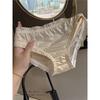 Slip da Donna Estivi in Raso Ricamato con Lettere Monocolore in Cotone Seta Ghiacciata a Vita Bassa