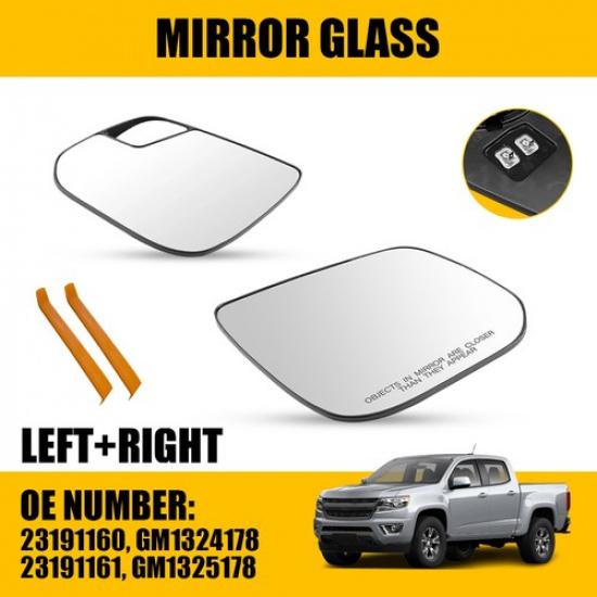 Mirror Glass For 2017- Chevrolet Colorado ZR2 17- Canyon Left Right Side