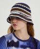 WAIKEI Swirl Crochet Knit Bucket Hat Navy