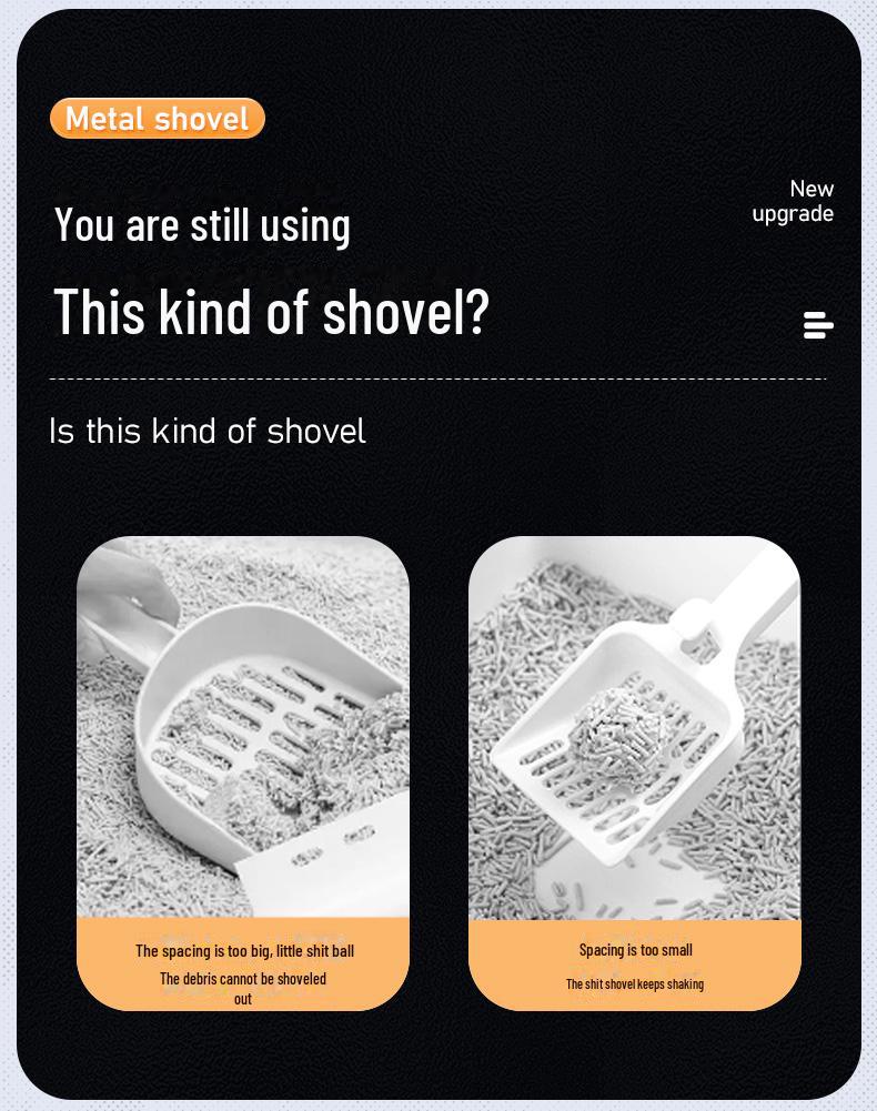 Large Metal Cat Litter Scoop with Fine Holes - Dual Function Shovel and Sifter, Non-Stainless Steel