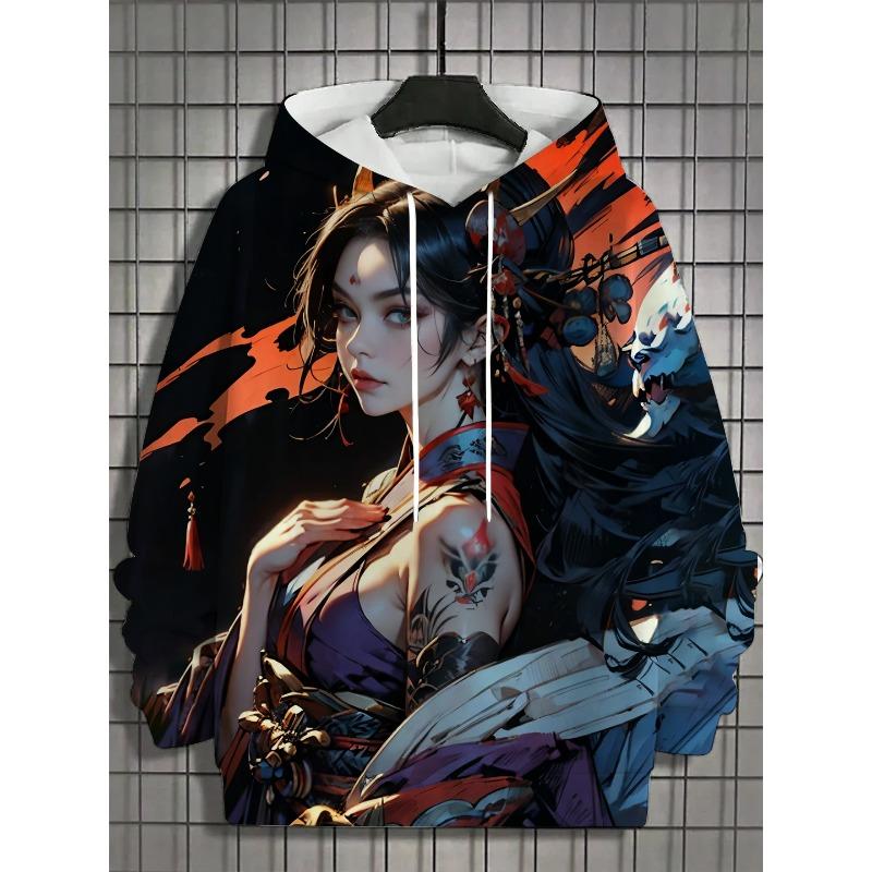 Anime Women's Men's Fashion Printed Hoodies Autumn and Winter Designer Hoodies Casual Sweatshirts
