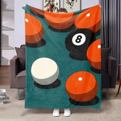 One Piece of a Colorful Billiard Ball Design Throw Blanket Made of  Soft And Cozy Flannel Fleece, Measuring 32X30 Inches
