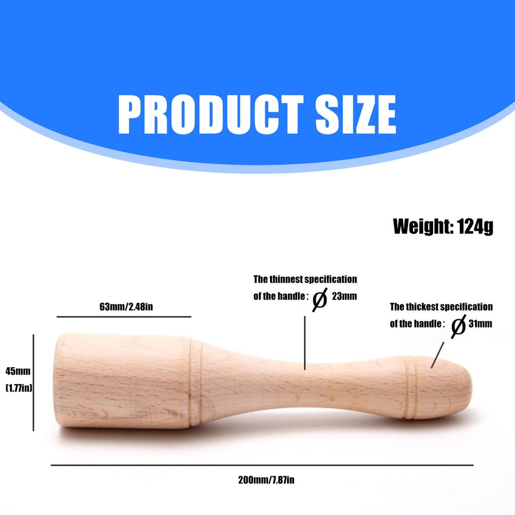 Ergonomic Beechwood Solid Round Hammer With Natural Finish For Woodworking Kitchen Cooking Carpentry Tasks DIY Projects