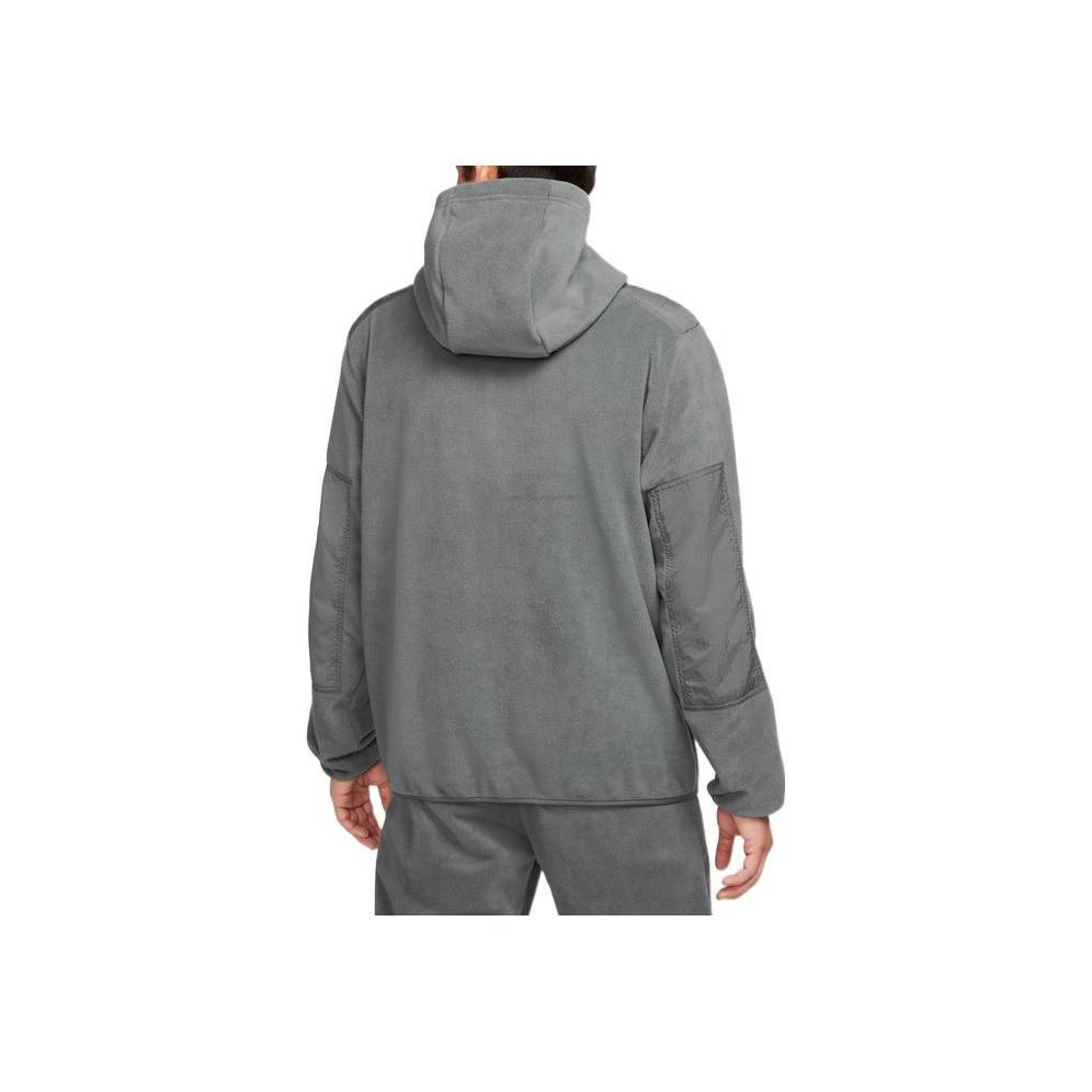 Nike Logo Print Drawstring Hoodie Long Sleeve Men Hoodie Gray DD4883-068