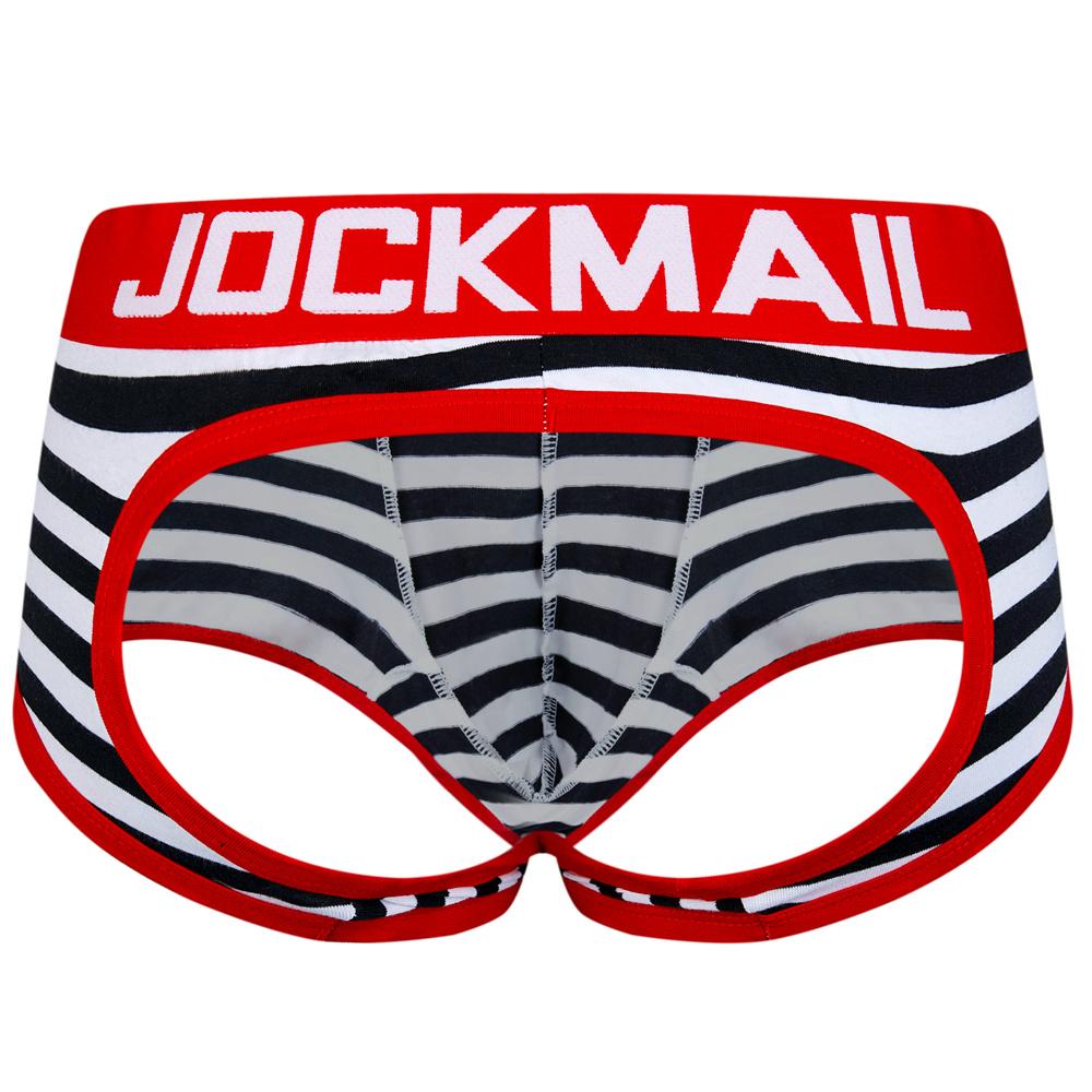 Boxer JOCKMAIL Brand Cotton Material Open Back Style Men's Underwear Clashing Colours Casual Sports Sexy Open Buttocks Underpants