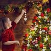 30Pcs Clear Snowflake Christmas Tree Pendant Acrylic Crystal Hanging Ornaments Christmas Decorations for Home Party Wedding