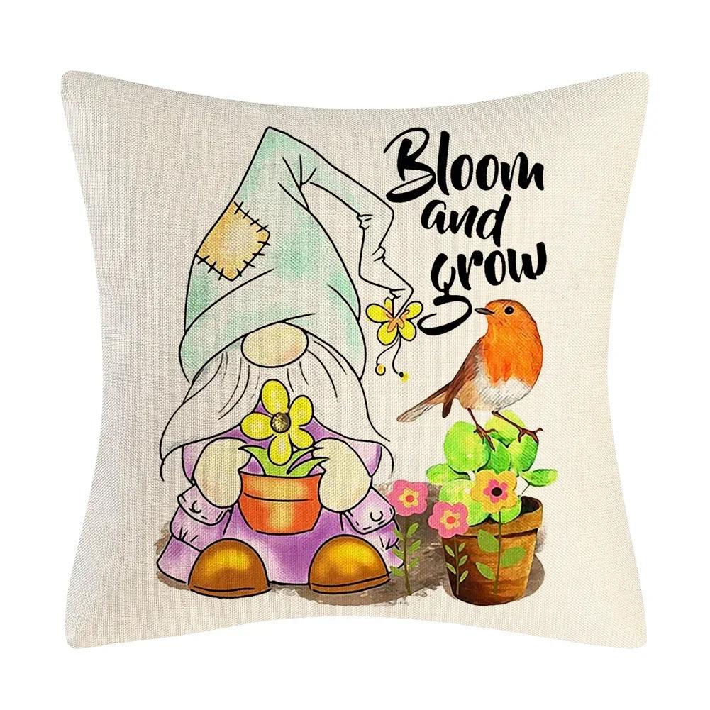 

Весенняя декоративная наволочка для подушки для дома Милая наволочка для подушки с принтом пчел-гномов и медовых сот, желтая, квадратная, наволочка для диванной подушки 12x12in 30x30cm