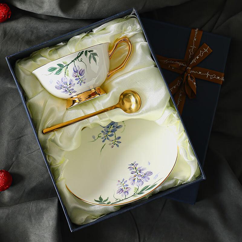 

Shangqi Purple Flower Coffee Cup & Saucer Set