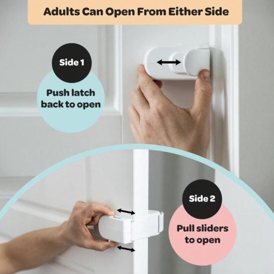 1/2Pcs Child Safety Lock Snap-On Door Lock No Tools or Adhesives Required Easy Two-Way Unlocking Interior Doors Childproof Safety Lock cm