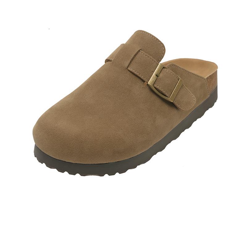 Birken slippers women's 2025 autumn new popular pregnant women wear one pedal lazy shoes soft sole half drag Birken shoes